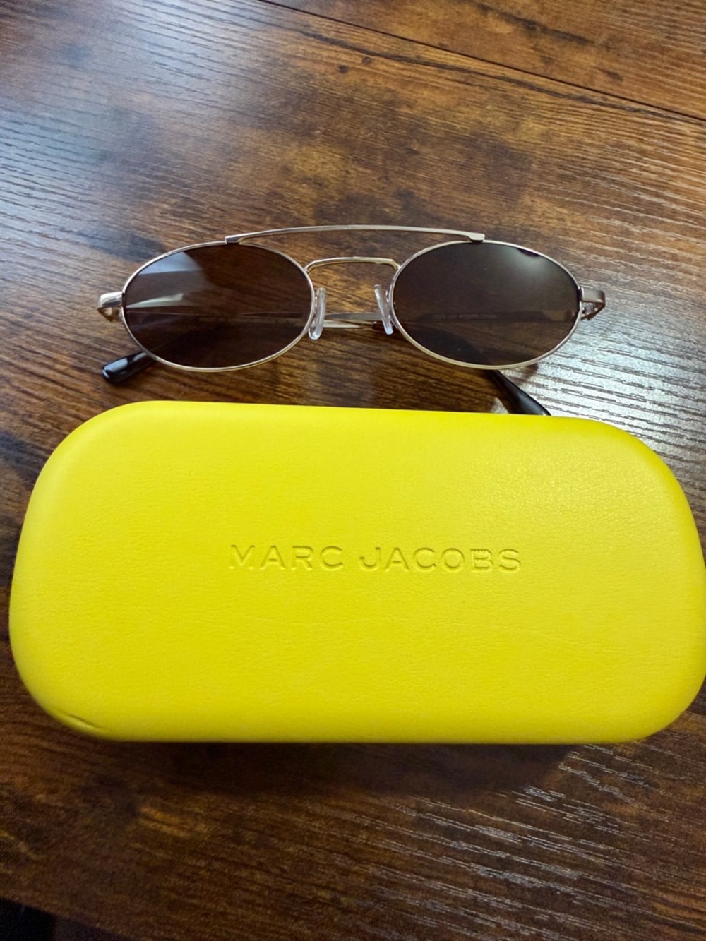 Marc Jacobs Silver Metal Sunglasses with Yellow Case
